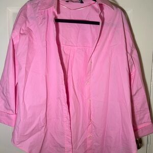 Zara Men's Casual Pink Button Down Shirt